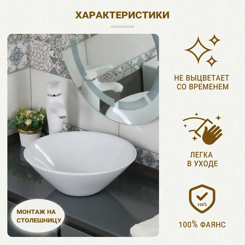 Раковина Melana MLN-7020 накладная 41.5 см STLM-2207858 - Вид №4