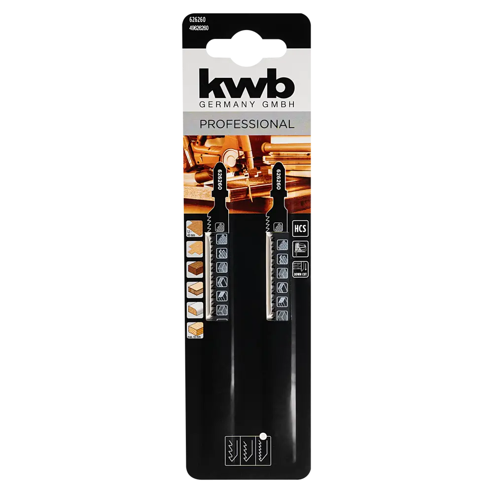 Пилка для электролобзика по дереву KWB 626260 чистый рез, 2 шт STLM-2158052 - Вид №3