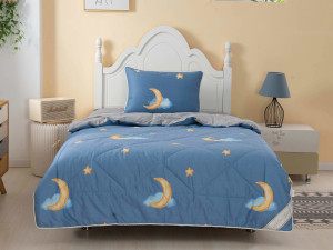 90357292 Комплект постельного белья с одеялом Moon детский сатин цвет синий STLM-0199107 SOFI DE MARKO