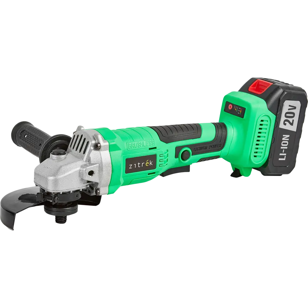 УШМ аккумуляторная бесщеточная Zitrek AG 20 Pro 063-4066, 20 В Li-ion 1x4 Ач, 125 мм STLM-2084804