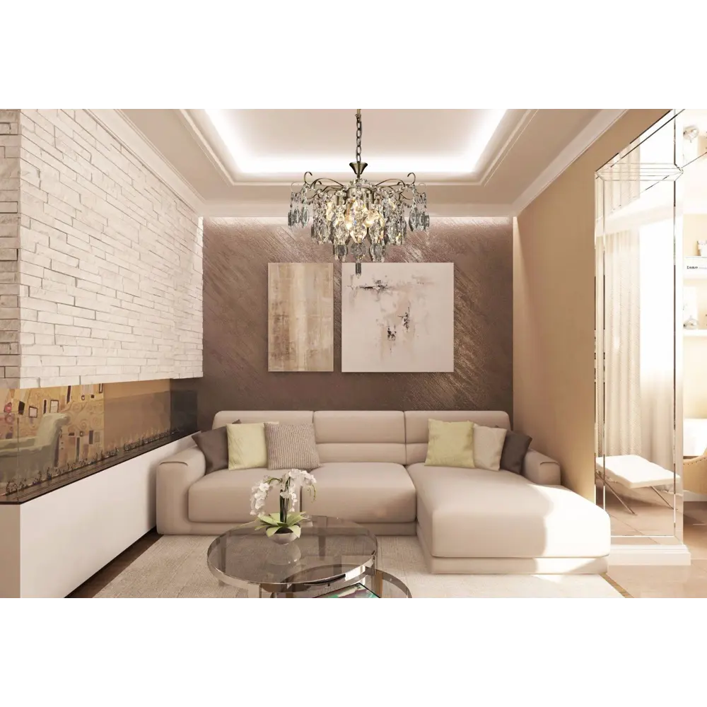 Люстра каскадная подвесная хрустальная Джулия E1897/4, 4 лампы, 12 м², цвет бронза/прозрачный 88737513 STLM-2144315 Santreyd  - Вид №9