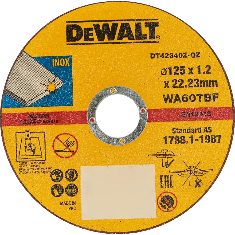 Диск отрезной по металлу тип 41 Dewalt 125x22.2x1.2 мм STLM-2067460