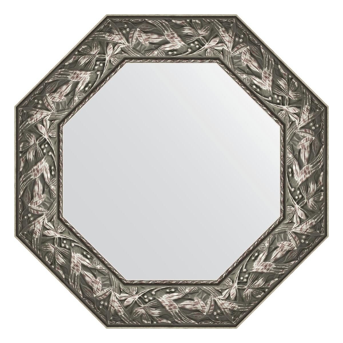 90313971 Зеркало в багетной раме византия серебро 99 мм 63x63 см BY 7372 OCTAGON STLM-0180863 EVOFORM