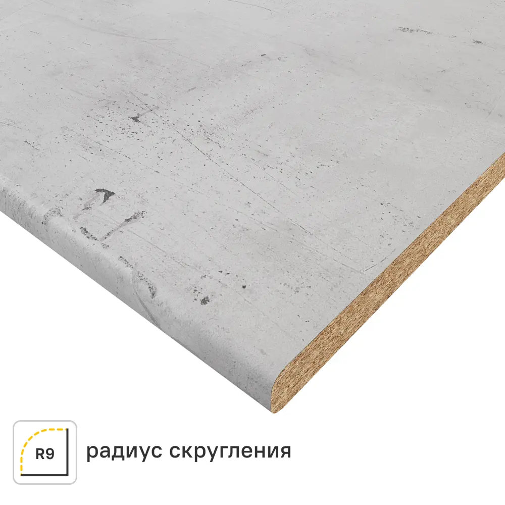 Столешница KONSENSA Фристайл 80x240x2.5 см ДСП цвет серый ДСП Прямой угол STLM-2040021