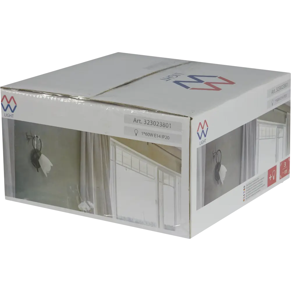 Бра Аида 1xE14x60 Вт, металл/стекло, цвет чёрный/белый MW-Light STLM-2191822 - Вид №7