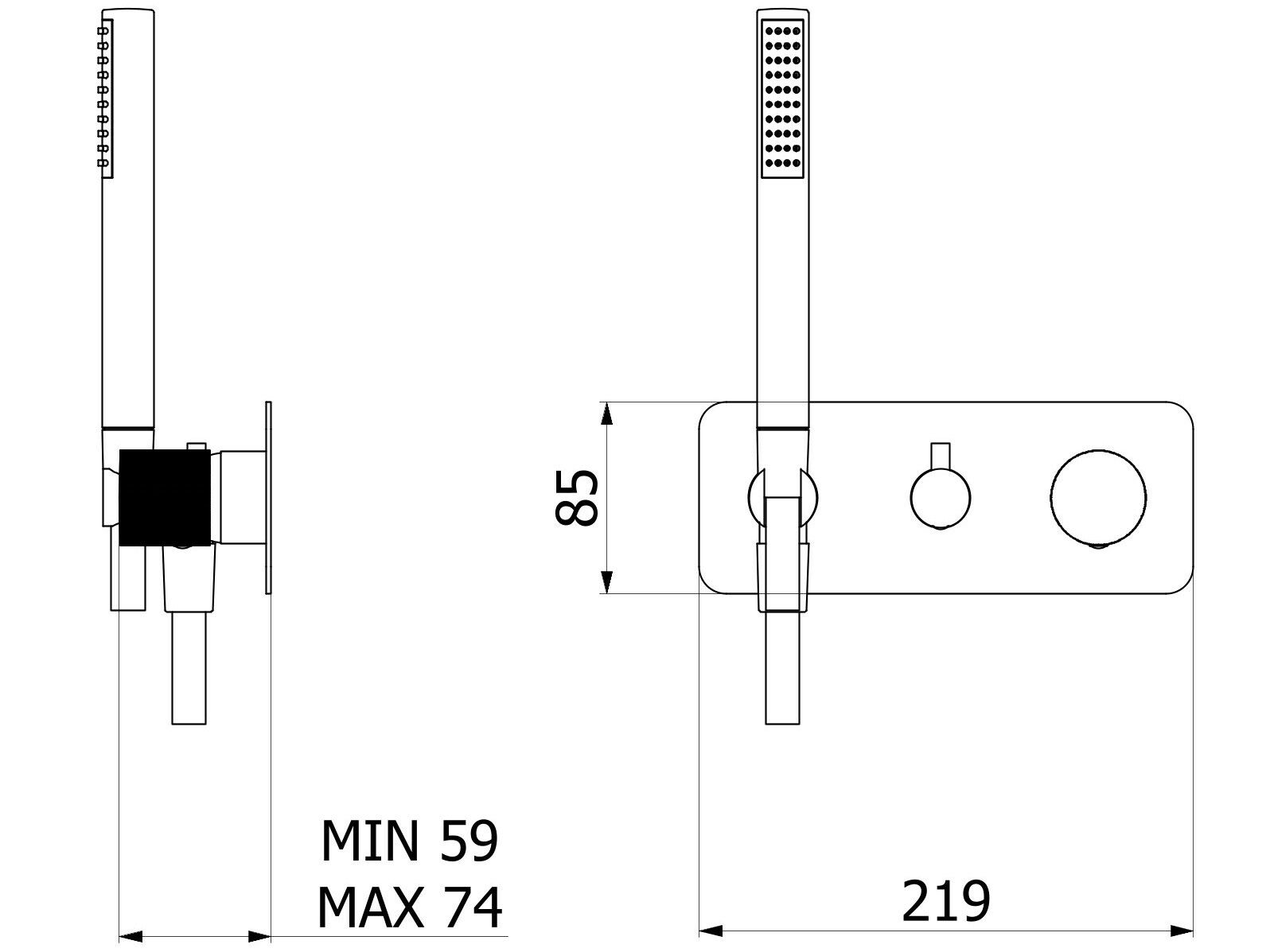 Однорычажный смеситель для душа с ручным душем IB Gatsby ARCH-00036460 - Вид №12