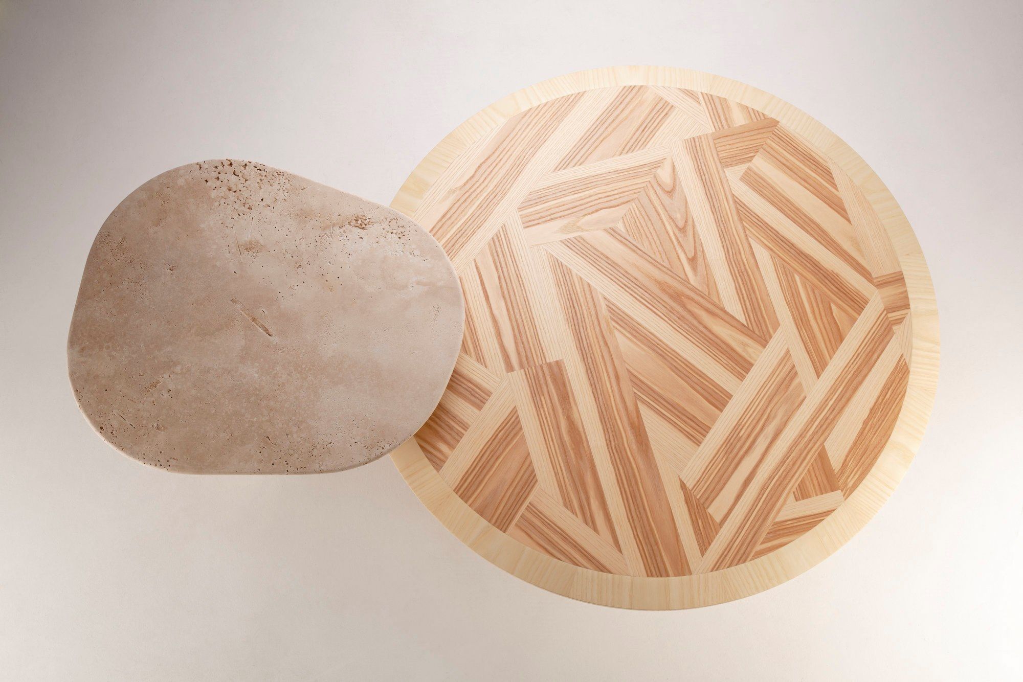 Набор журнальных столиков из ясеня и травертина DOOQ L'anamour ARCH-00064764 - Вид №4