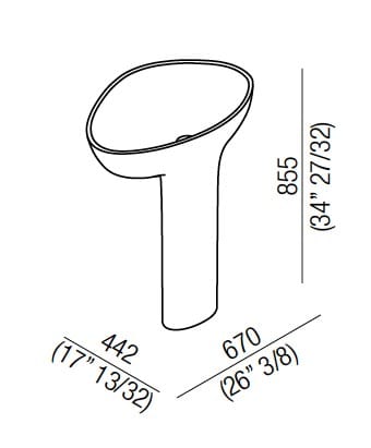 Отдельно стоящая раковина из Cristalplant® на колонне Agape Drop ARCH-00078444 - Вид №2