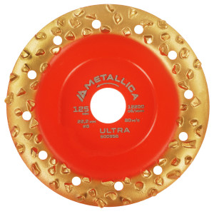 Чашка твердосплавная шлифовальная METALLICA Ultra 125х22,2 мм,  #8, закругленная, по дереву. В кор. 9164945