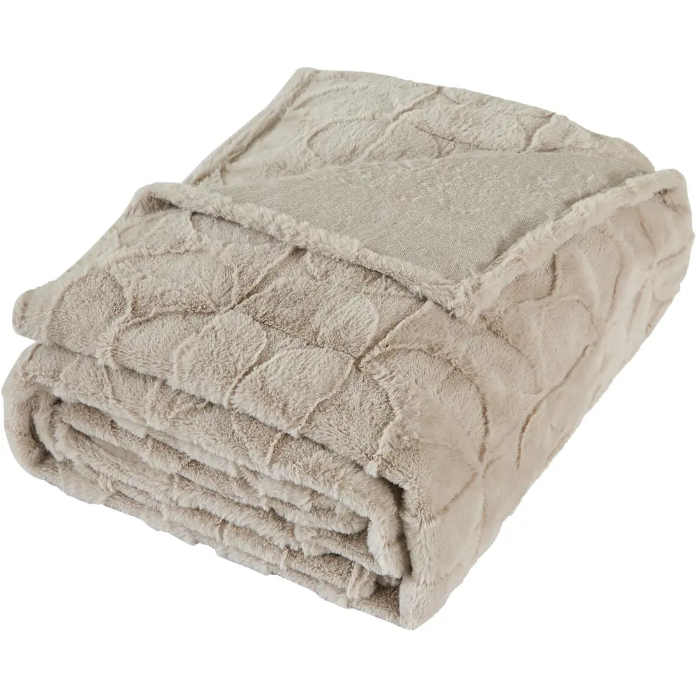 СТОЛИЦА ТЕКСТИЛЯ Плед Shapes - уютный велсофт кремового оттенка 88035585 STLM-1042258