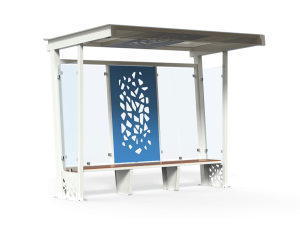 Стальной и стеклянный навес для автобусной остановки