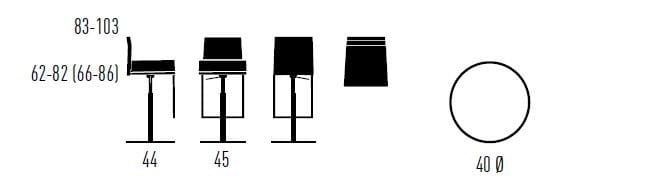 Регулируемая высота поворотный барный стул KFF Texas Flat ARCH-00034398 - Вид №11