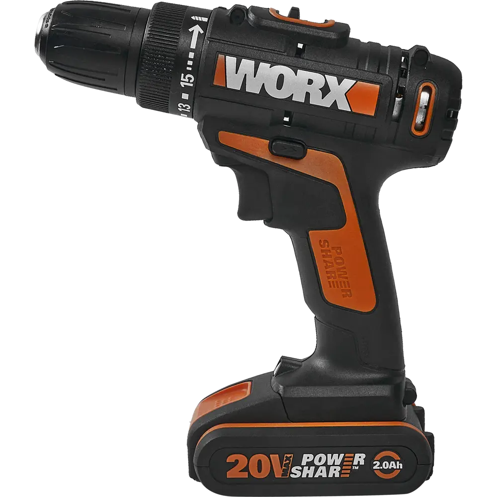 Дрель-шуруповерт аккумуляторная Worx WX101.1, 20 В Li-ion 2x2Ач STLM-2209265 - Вид №1