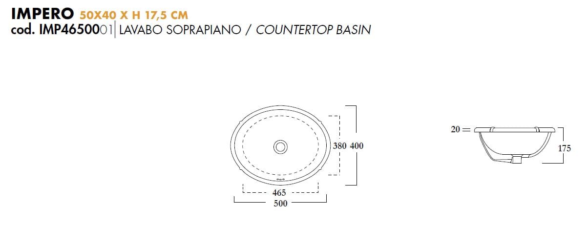 Керамическая овальная раковина с утопленным верхом Olympia Ceramica Empire ARCH-00117308 - Вид №2