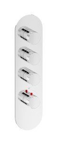EUA312CSNID1 Комплект наружных частей термостата на 3 потребителей - вертикальная овальная панель с ручками Industria IB Aqua - 3 потребителя