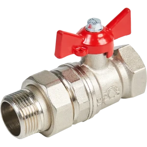 84505430 Кран шаровой с американкой прямой Valfex DN20 PN24 3/4" ВР/НР ручка бабочка латунь STLM-1504722