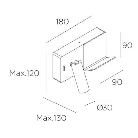 Алюминиевый регулируемый светодиодный настенный светильник с USB-разъемом LedsC4 Elamp ARCH-00065297 - Вид №6