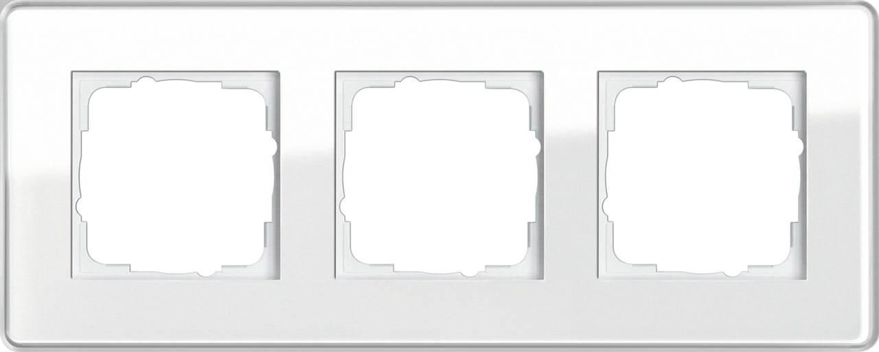 0213512 Рамка 3-постовая C белое стекло Gira Esprit