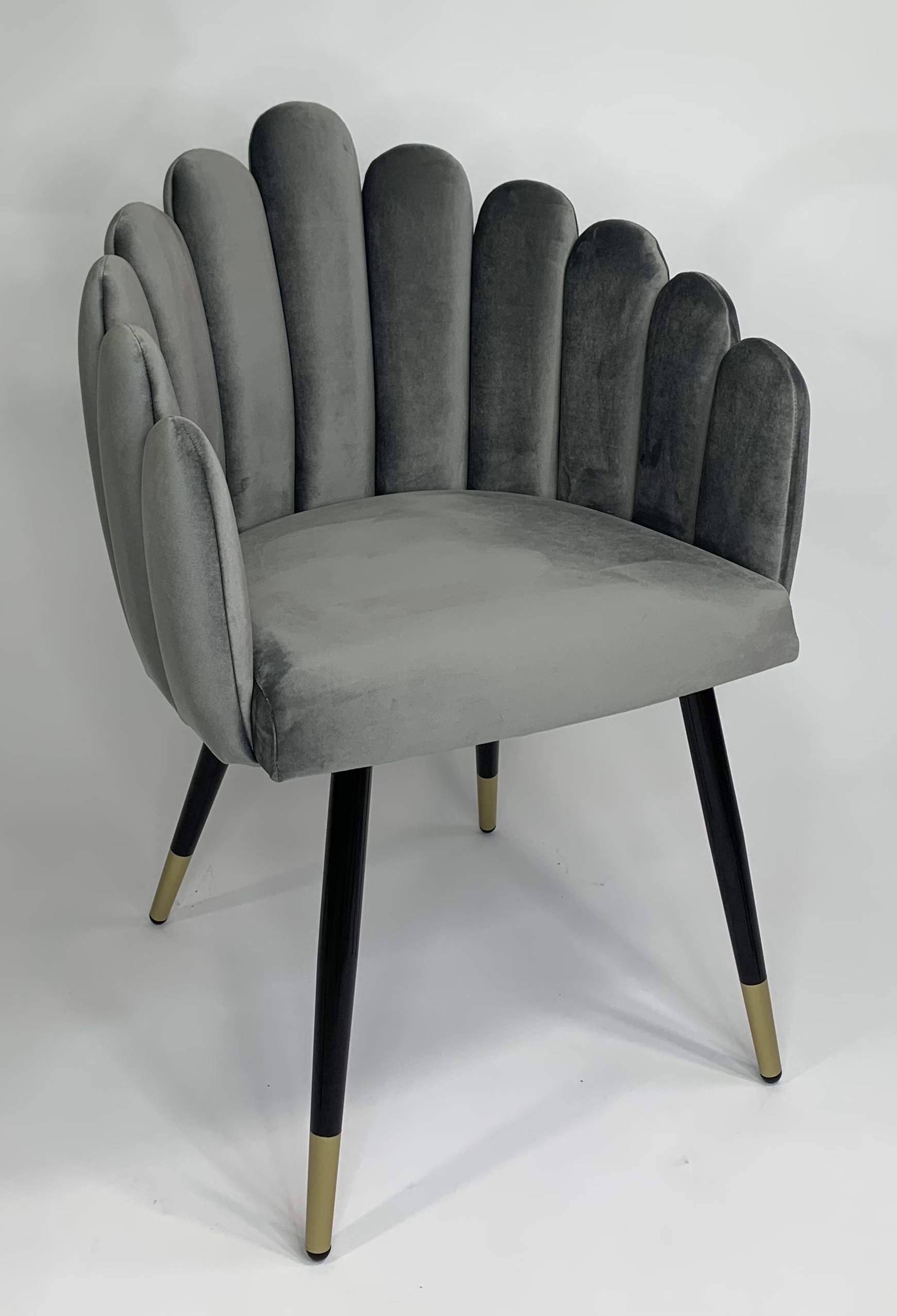 90203169 Стул-кресло для кухни/гостинной/спальни цвет серый Ракушка STLM-0131116 MILAVIO