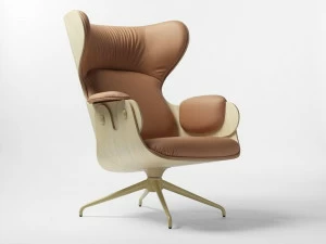 BD Barcelona Design Мягкое кожаное кресло с высокой спинкой Showtime