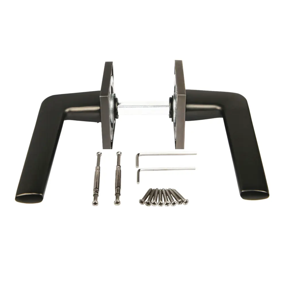 Дверная ручка на розетке KREAFORTA Акация без запирания цвет графит STLM-2162005 - Вид №2