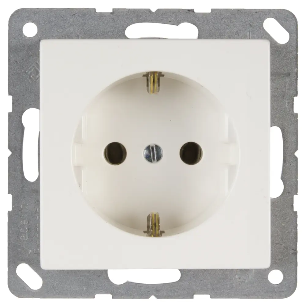 Розетка Jung EcoProfi с заземлением есть шторки цвет белый STLM-2058106 - Вид №1