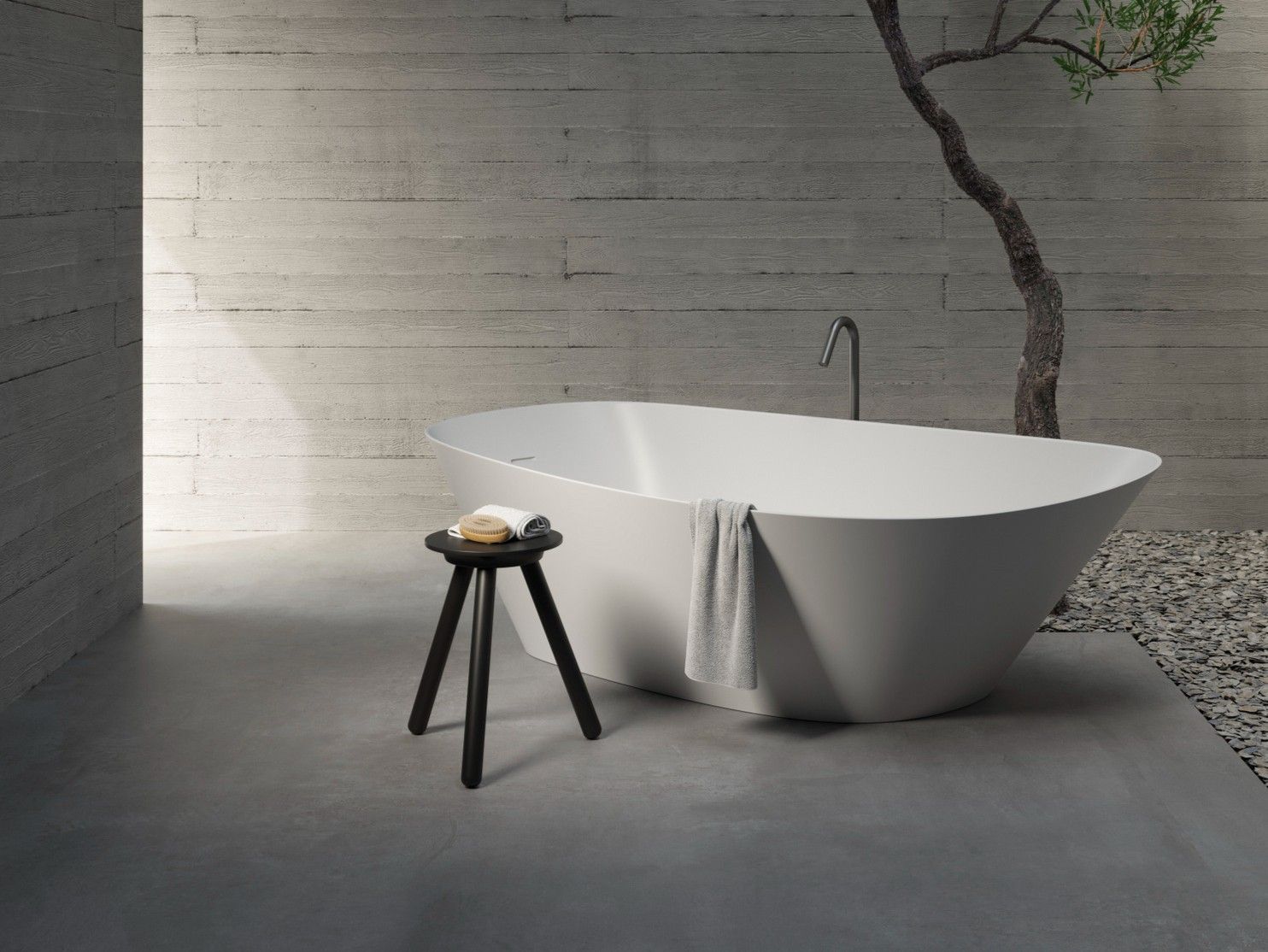 Асимметричная ванна в центре комнаты в Korakril™ Rexa источник ARCH-00041877