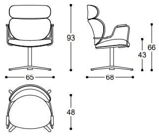 Ткань спиц поворотный стул BLACK TIE Азия ARCH-00057964 - Вид №4