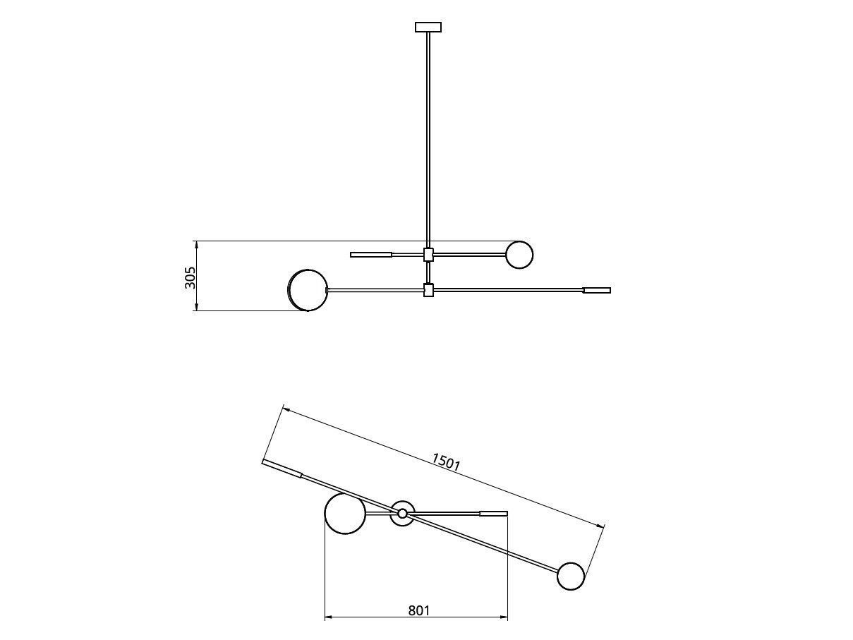 Металлический светодиодный потолочный светильник ручной работы Cameron Design House Motion ARCH-00051073 - Вид №15