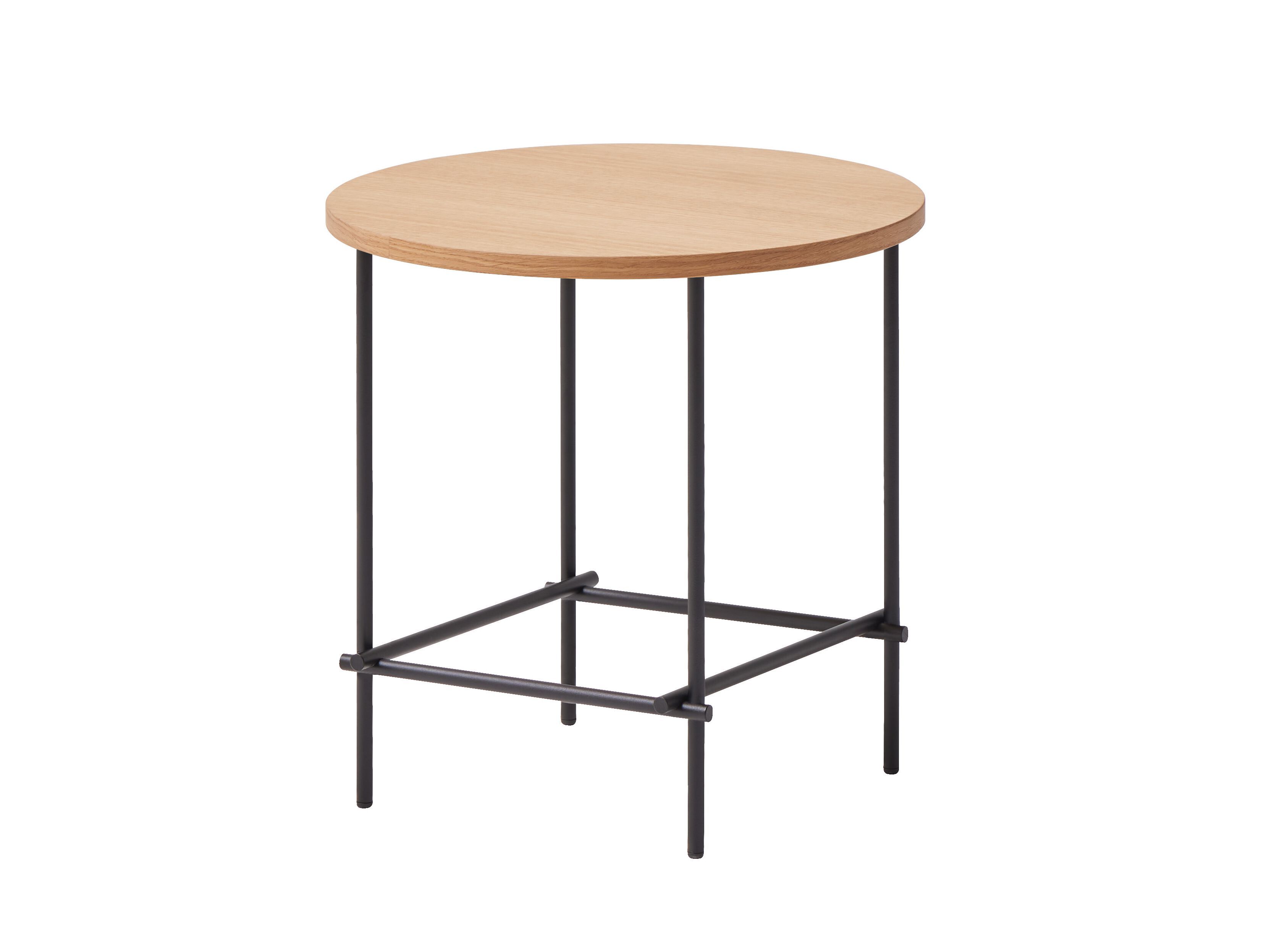 Высокий металлический круглый журнальный столик с деревянной столешницей INCLASS Nuc ARCH-00110689