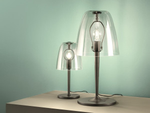 Настольная лампа из дутого стекла и металла
