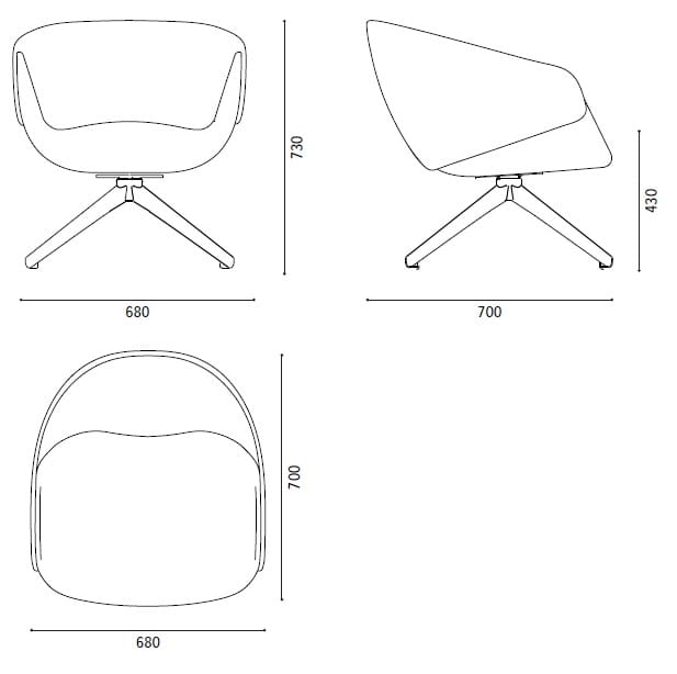 Тканевое вращающееся кресло с подлокотниками SP01 ARCH-00109754 - Вид №5