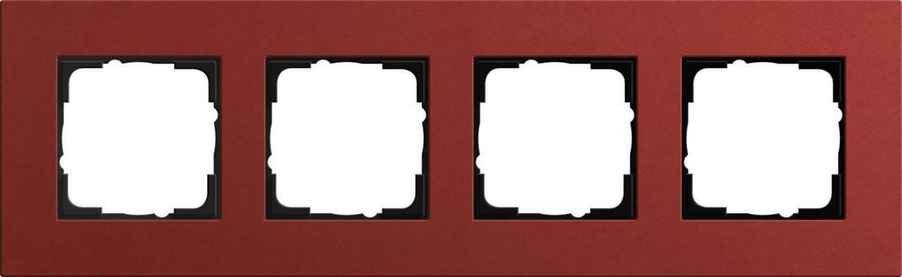 0214229 Рамка 4-постовая Lenoleum-Multiplex красный Gira Esprit