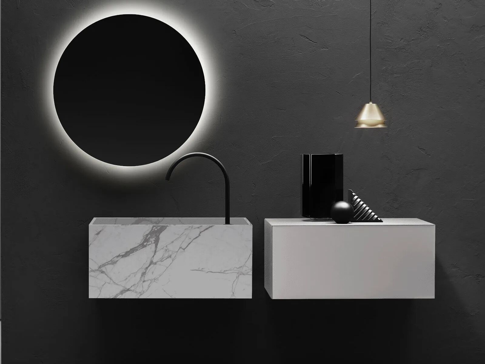 Деревянный подвесной шкаф для ванной комнаты с ящиками Falper Minimum ARCH-00044225