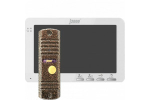 16047842 Комплект видеодомофона с вызывной панелью 7-4 белый медь CC000006120 J2000