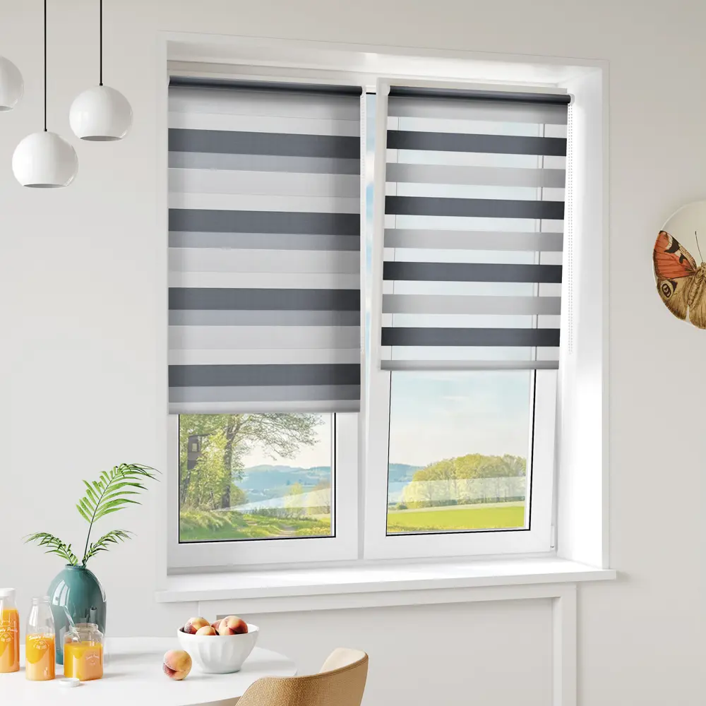 Штора рулонная день-ночь Порто 100x160 см серая MIAMOZA STLM-2067747 - Вид №2