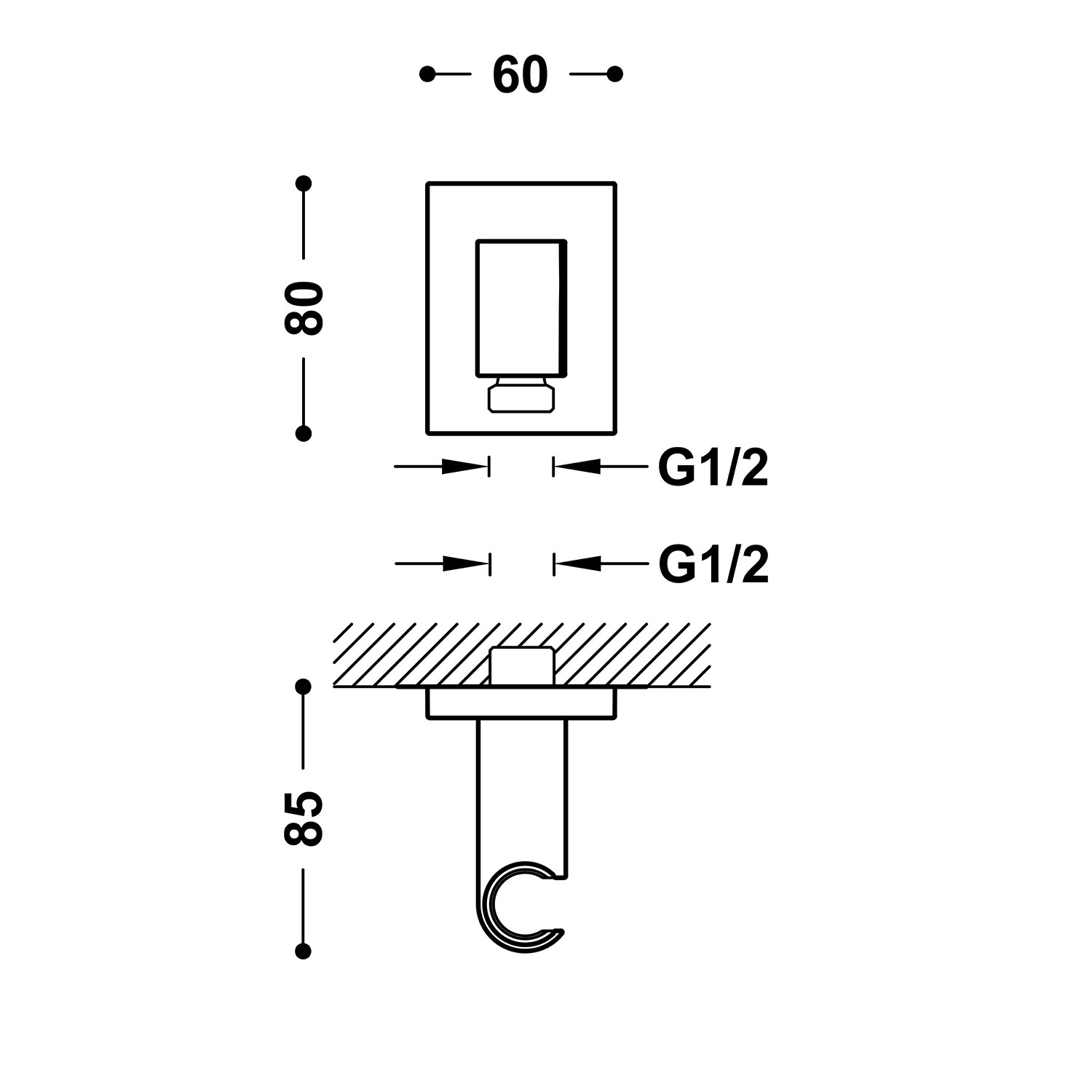 Стационарная опора с подачей воды для ручного душа и шланга-20718221 TRES RICAMBI - Вид №1