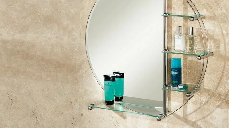 Зеркало в ванную с полкой T 33 (80 см х 50 см)