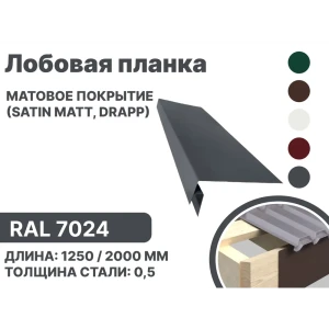 91936526 Лобовая планка B-group 1250x200мм RAL 7024 серый матовый 10шт STLM-1331986