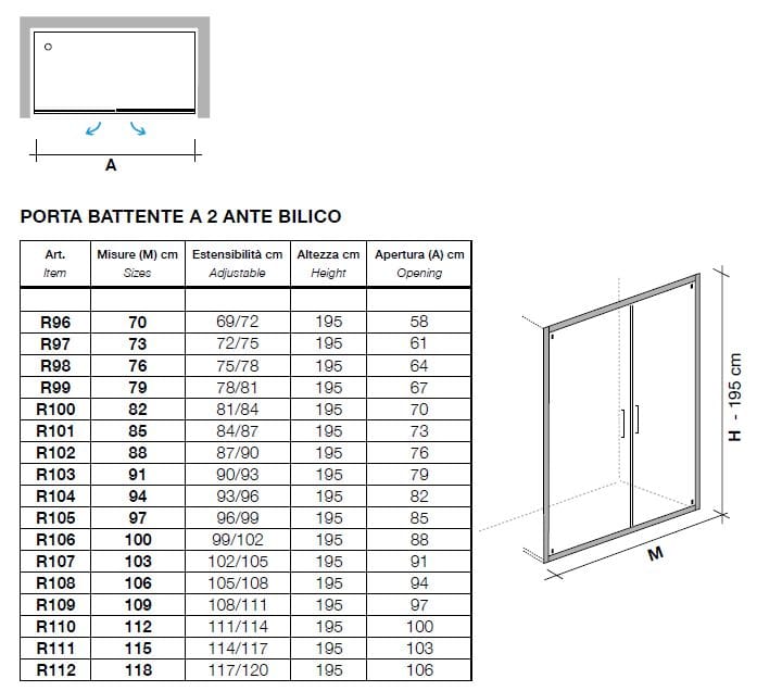 Стеклянная нишевая душевая кабина с распашной дверью Metidea Рубин ARCH-00152446 - Вид №2