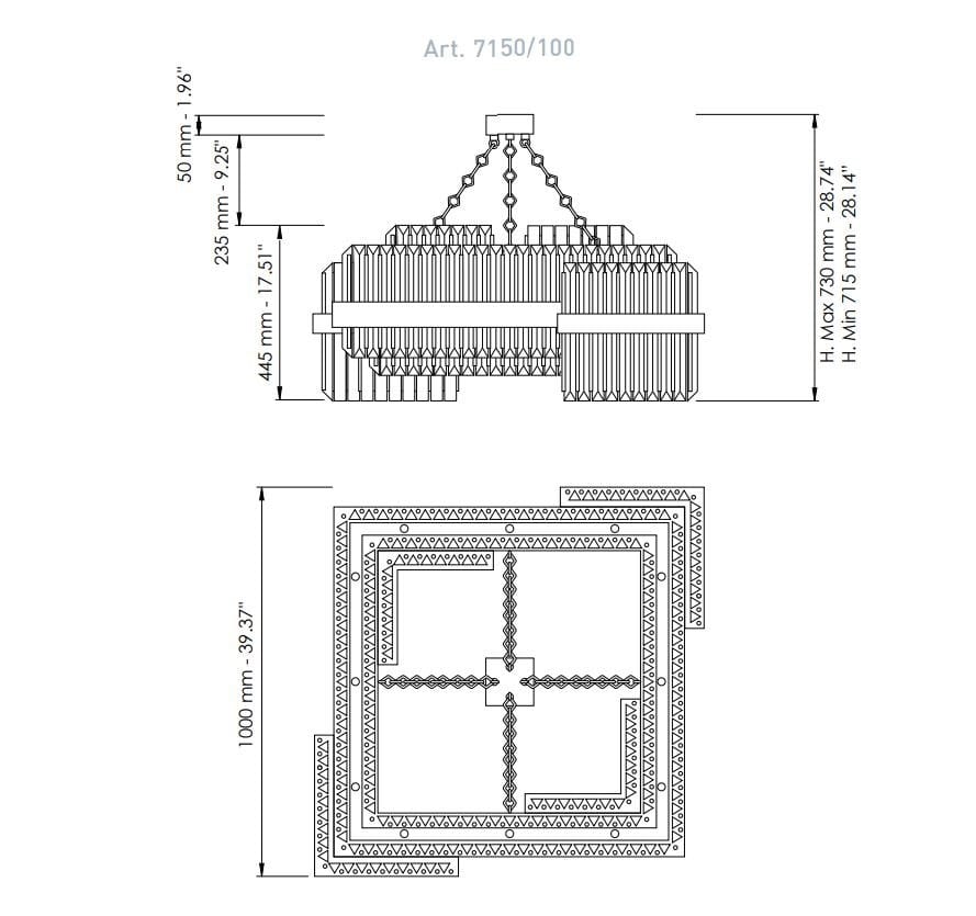 Светодиодный подвесной светильник из свинцового хрусталя Patrizia Volpato Diamante ARCH-00106659 - Вид №10
