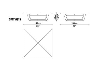 Квадратный журнальный столик из массива дерева Maxalto Xilos ARCH-00092434 - Вид №1