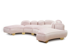 Бархатный изогнутый диван