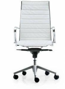 Quinti Sedute Офисное кресло в коже с 5 спицами с подлокотниками на колесиках Season