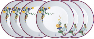 10669610 Meissen Набор тарелок обеденных Meissen "Коллаж. Мистический сад" 29см, 6шт Фарфор