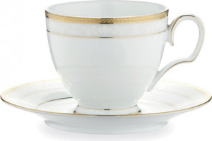 10665335 Noritake Набор из 6 чашек чайных с блюдцами Noritake "Хэмпшир, золотой кант" 250мл Фарфор