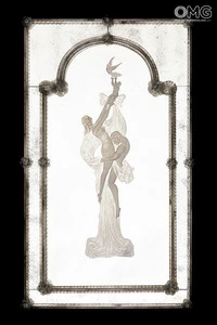3644 ORIGINALMURANOGLASS Венецианское зеркало Венецианские влюблённые - муранское стекло OMG  см