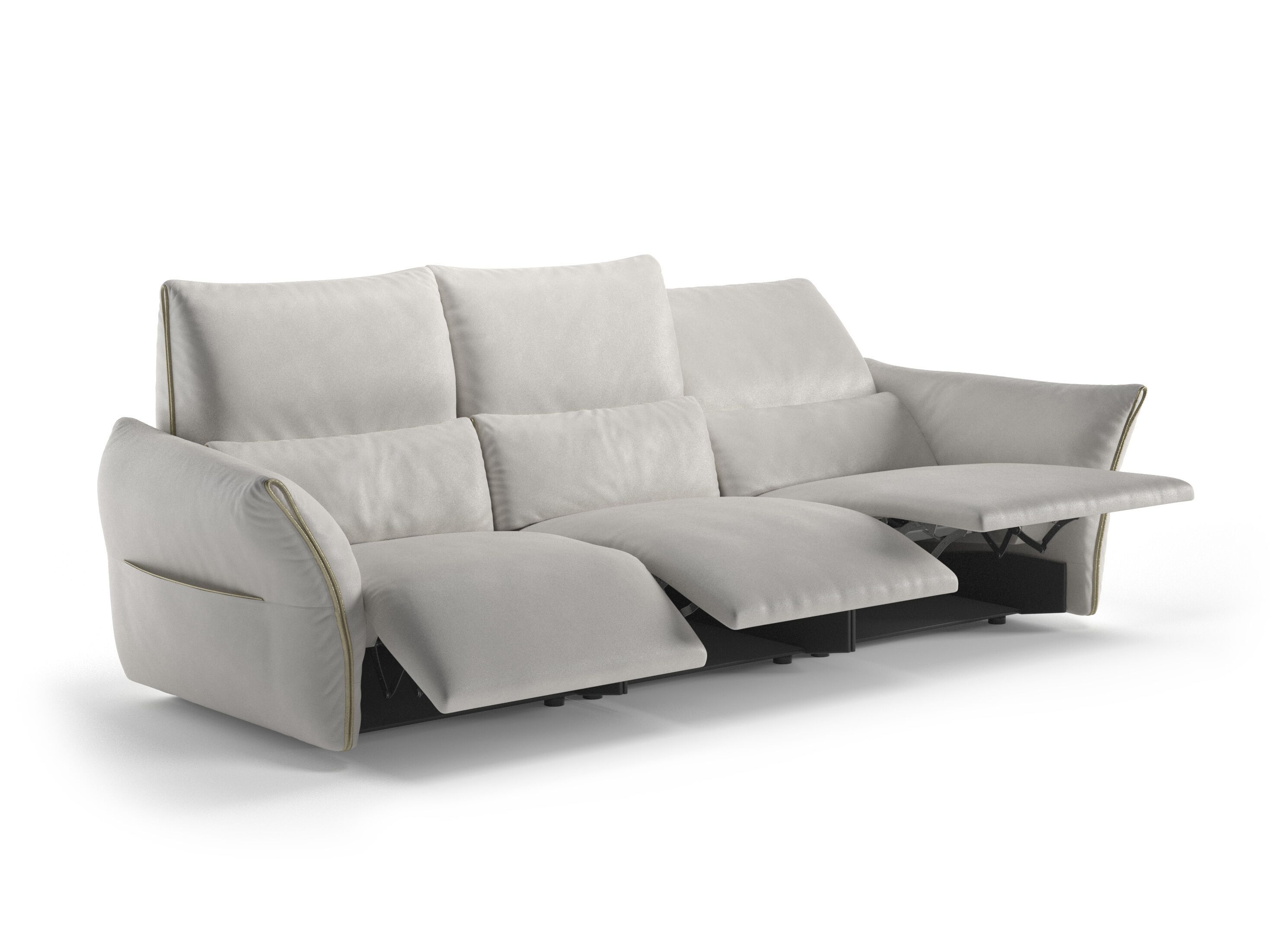 3-местный кожаный диван для ног Natuzzi Italia Wellbe ARCH-00099274