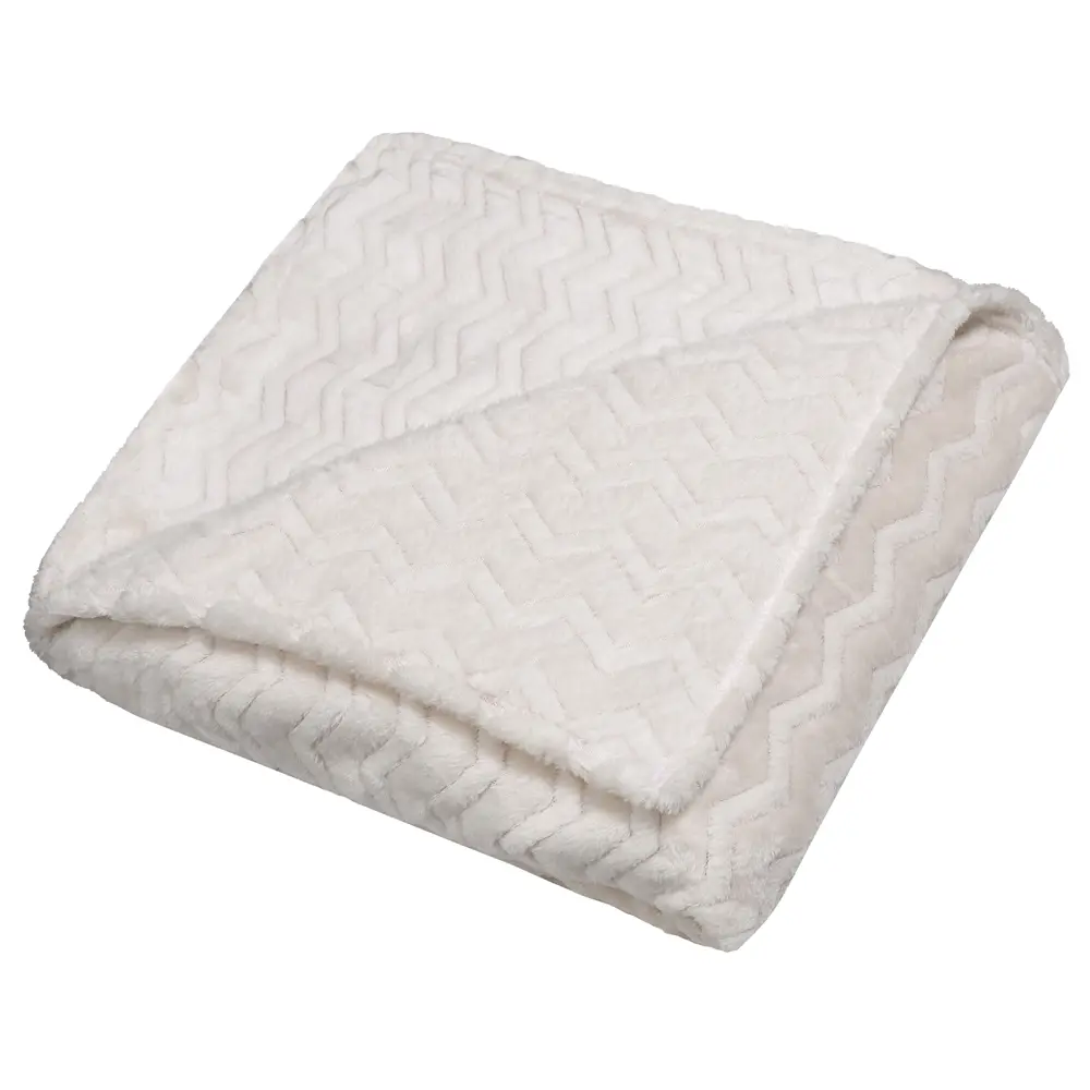 Плед Зигзаг 200x220 см фланель цвет шампань TEXREPUBLIC STLM-2055879