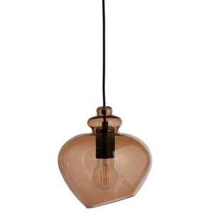 Лампа подвесная Grace, ø23 см, бронзовое стекло, черный цоколь